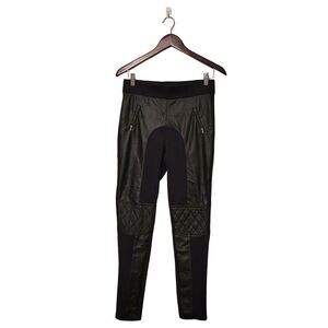 Ci Sono Womens Pants Black L Moto Leggings Zip Pockets